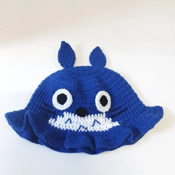 Handmade Chu Totoro Crochet Bucket Hat New - Picture 6 of 8